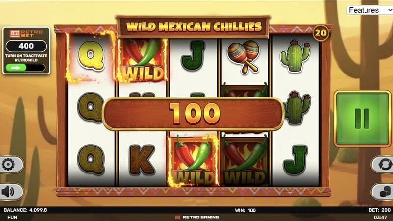 Wild Mexican Chillies – Wild på rutenettet og gevinstlinje